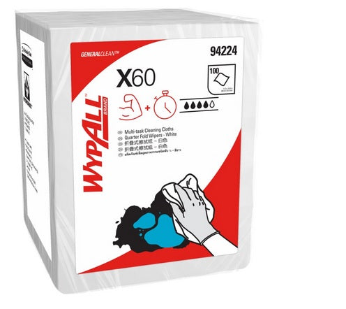 WypAll® X60 Single Sheet Wipers (94224), Cleaning Wipes
