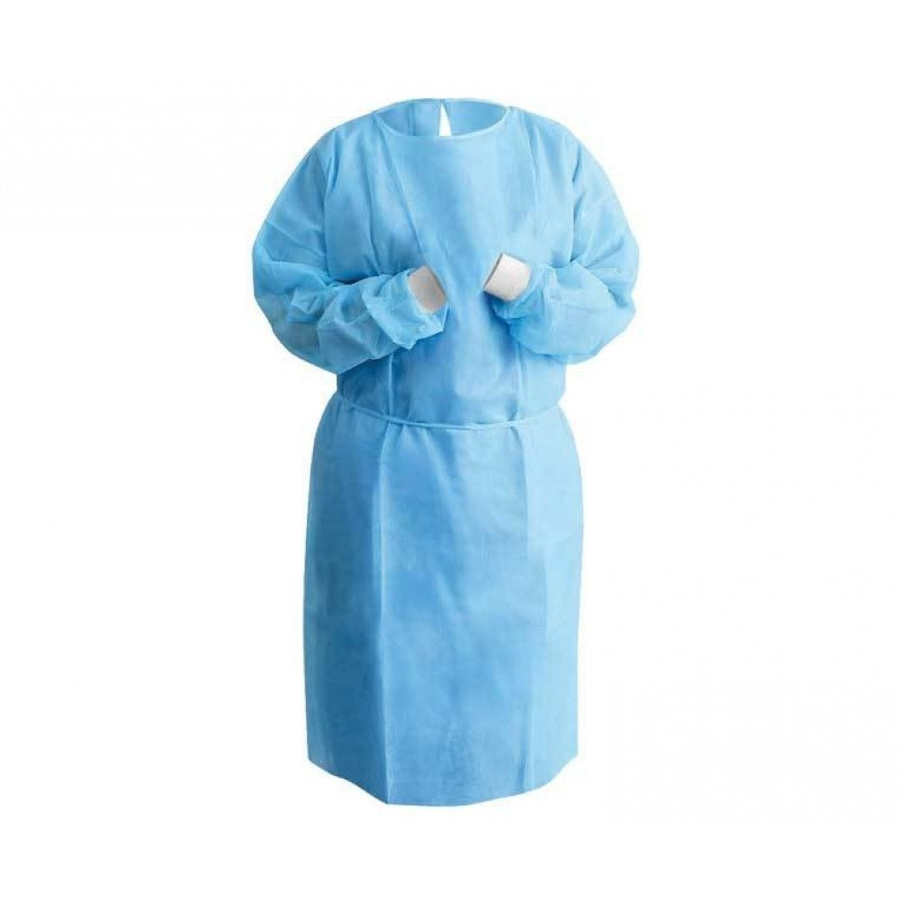 Ezy-care Disposable Blue Isolation Gown, 40gsm